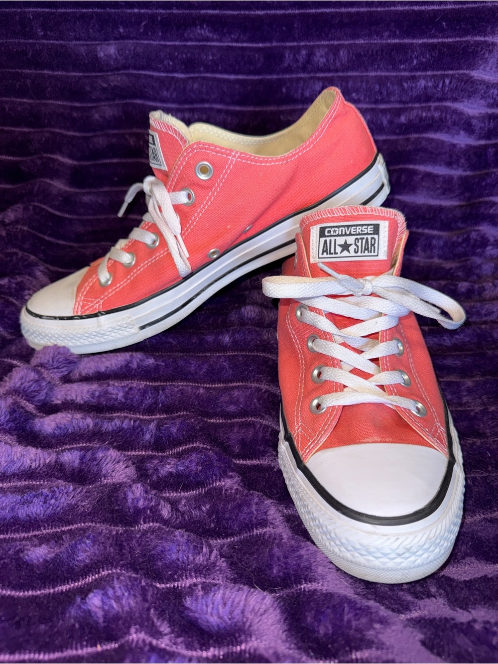 Converse All Star Low Top Sneakers - Coral Pink/Salmon